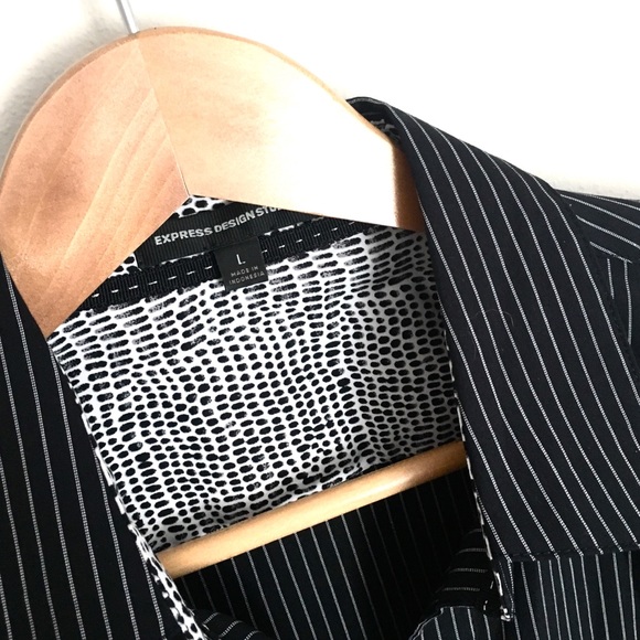 EXPRESS DESIGN STUDIO striped Button Down SHIRT - Picture 4 of 8
